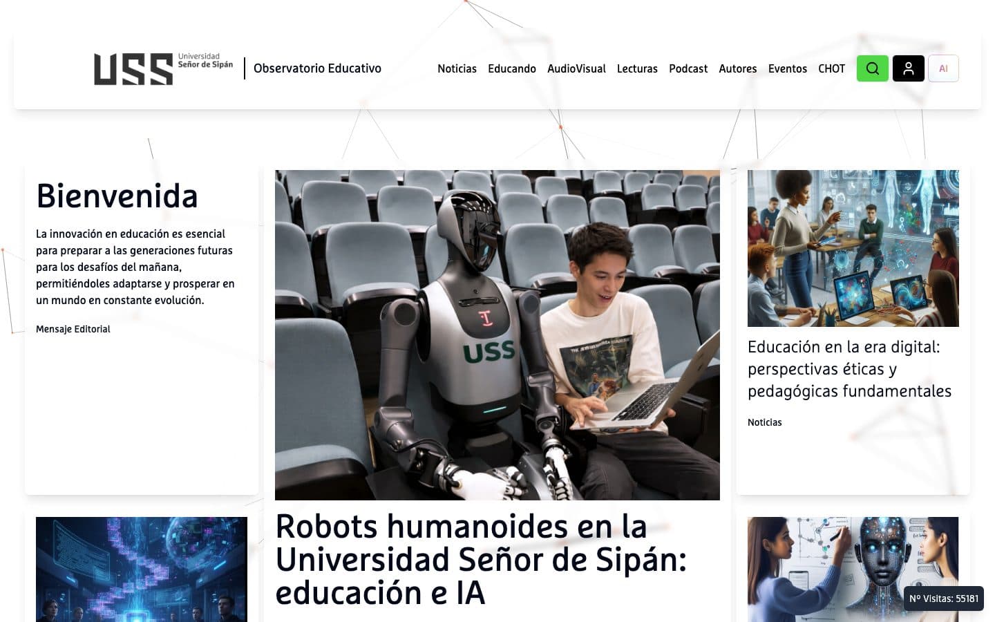 Observatorio Educativo de la Universidad Señor de Sipán, sitio web desarrollado por Lightsoft
