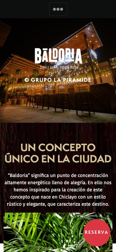 Sitio de Baldoria Lounge — vista mobile