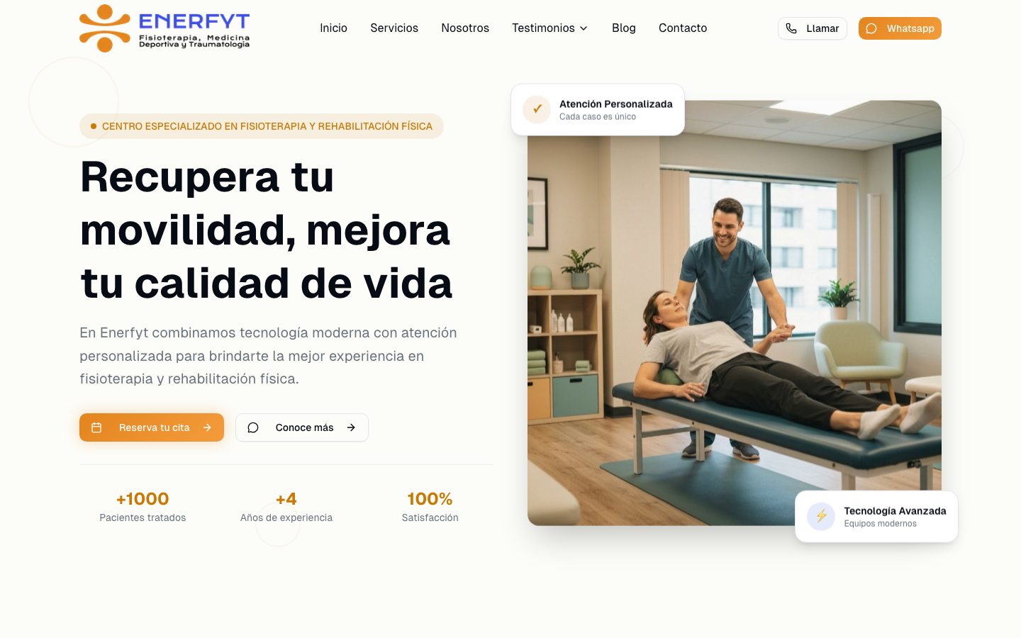 Sitio de Enerfyt Perú — vista de escritorio
