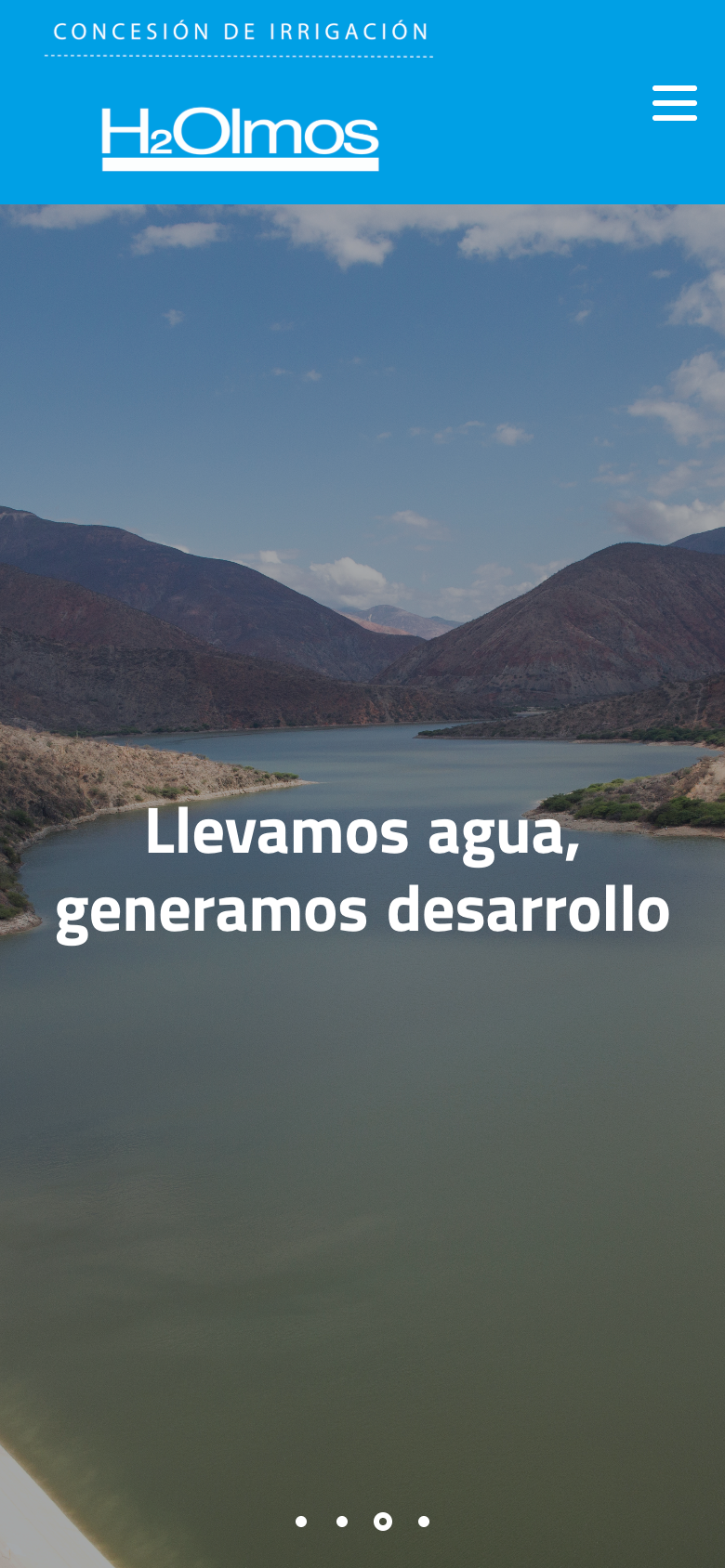Sitio del Proyecto Integral Olmos — vista mobile