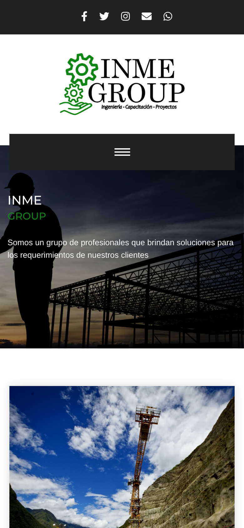 Sitio de INME Group — vista mobile