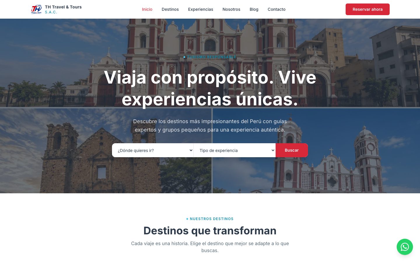 Sitio de THT Tours & Travel